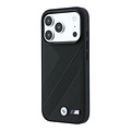 BMW BMW iPhone 18 Pro/iPhone 17 Pro Hartschalenhülle MagSafe PU Reifenprofil Linienmuster Metalllogos - Schwarz