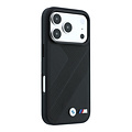 BMW BMW iPhone 18 Pro/iPhone 17 Pro Hartschalenhülle MagSafe PU Reifenprofil Linienmuster Metalllogos - Schwarz