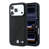 BMW BMW iPhone 18 Pro / iPhone 17 Pro Phone case MagSafe - PU - textured tyre-track pattern - hard shell - metal logos Black