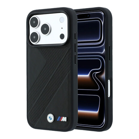 BMW BMW iPhone 18 Pro / iPhone 17 Pro Handyhülle MagSafe - PU - strukturierte Reifenprofil-Optik - Hartschale - Metalllogos Schwarz BMW BMW iPhone 18 Pro / iPhone 17 Pro Handyhülle MagSafe - PU - strukturierte Reifenprofil-Optik - Hartschale - Metalllogos Schwarz