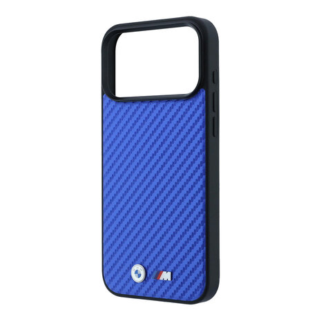 BMW BMW iPhone 18 Pro Max / iPhone 17 Pro Max Phone case MagSafe - PU - Carbon - hard shell - metal logos Blue BMW BMW iPhone 18 Pro Max / iPhone 17 Pro Max Phone case MagSafe - PU - Carbon - hard shell - metal logos Blue