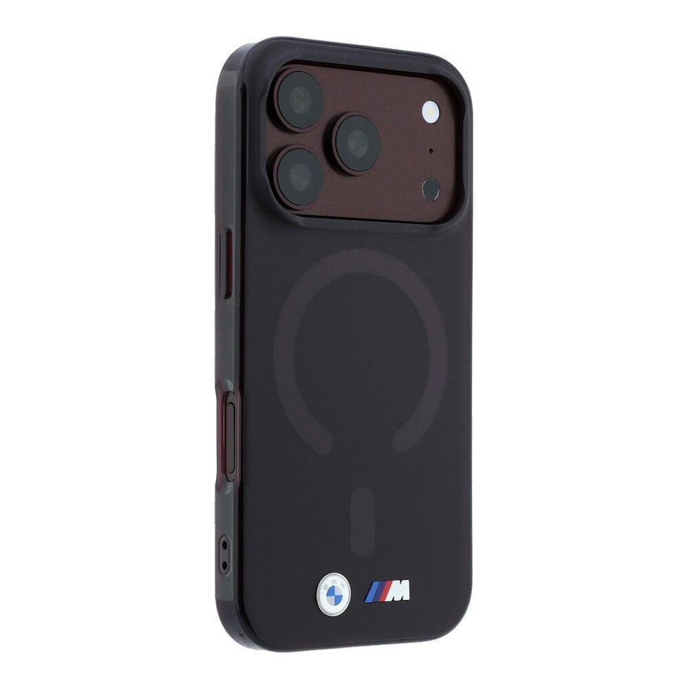 BMW BMW iPhone 18 Pro / iPhone 17 Pro Handyhülle MagSafe - IML - matte Oberfläche - Hartschale - Metalllogos Bordeauxrot