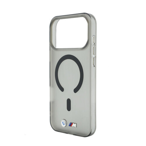 BMW BMW iPhone 18 Pro Max/iPhone 17 Pro Max Hardcasehoesje MagSafe IML Matte afwerking Metalen logo's - Zwart
