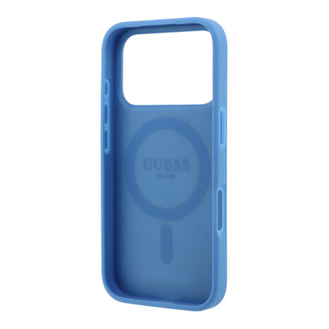 Guess Guess iPhone 18 Pro / iPhone 17 Pro Phone case MagSafe - 4G - PU - hard shell - ring stand - classic logo Light blue Guess Guess iPhone 18 Pro / iPhone 17 Pro Phone case MagSafe - 4G - PU - hard shell - ring stand - classic logo Light blue