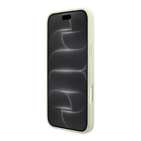 Guess Guess iPhone 18 Pro / iPhone 17 Pro Phone case MagSafe - grained PU - hard shell - ring stand - classic logo Champagne Guess Guess iPhone 18 Pro / iPhone 17 Pro Phone case MagSafe - grained PU - hard shell - ring stand - classic logo Champagne