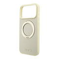 Guess Guess iPhone 18 Pro/iPhone 17 Pro Hartschalenhülle MagSafe Genarbtes PU Ringständer Klassisches Logo - Champagner