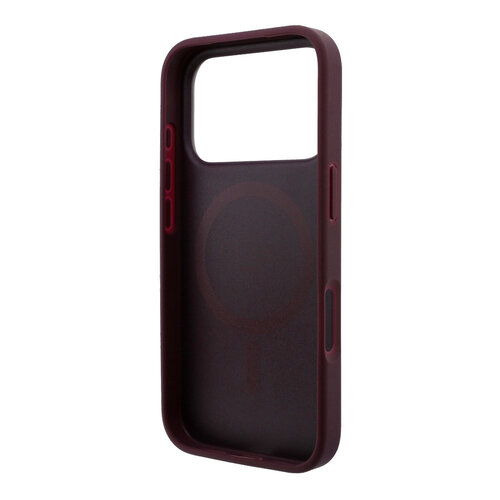 Guess Guess iPhone 18 Pro/iPhone 17 Pro Hartschalenhülle MagSafe Genarbtes PU Ringständer Klassisches Logo - Bordeaux