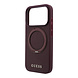Guess Guess iPhone 18 Pro / iPhone 17 Pro Handyhülle MagSafe - genarbtes PU - Hartschale - Ringständer - klassisches Logo Bordeauxrot Guess Guess iPhone 18 Pro / iPhone 17 Pro Handyhülle MagSafe - genarbtes PU - Hartschale - Ringständer - klassisches Logo Bordeauxrot