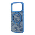 Guess Guess iPhone 18 Pro Max/iPhone 17 Pro Max Hartschalenhülle MagSafe PU 4G Ringständer Klassisches Logo - Hellblau