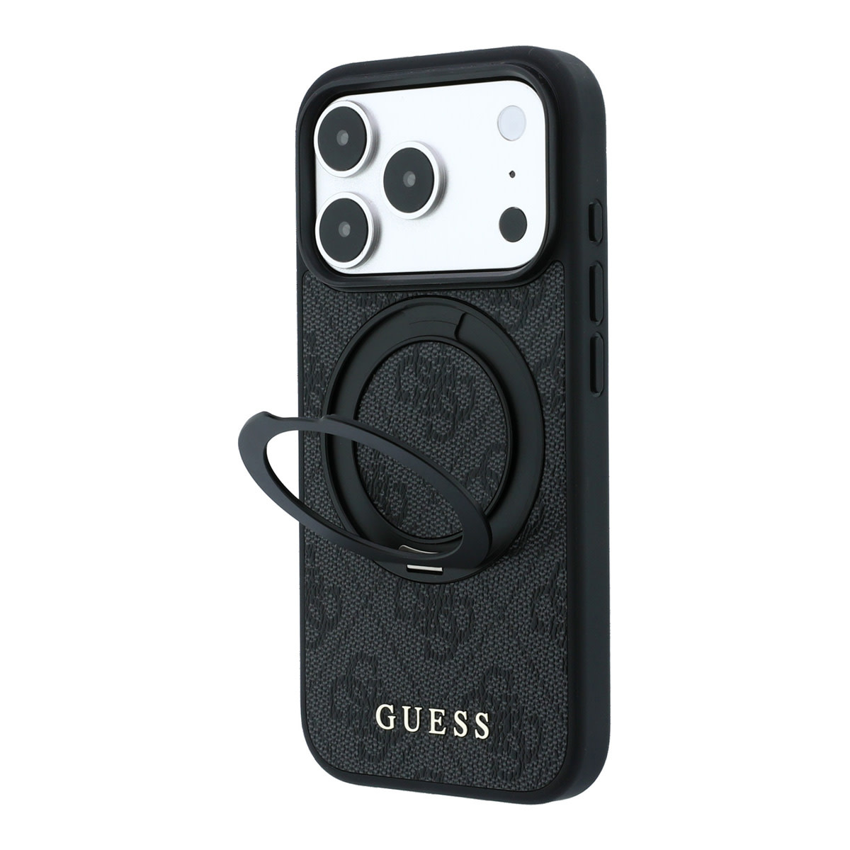 Guess Guess iPhone 18 Pro Max / iPhone 17 Pro Max Hoesje MagSafe - 4G - PU - harde behuizing - ringstandaard - klassiek logo Zwart, foto 2 van 6