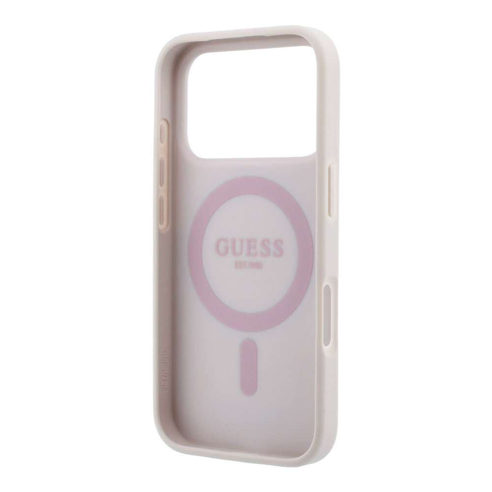 Guess Guess iPhone 18 Pro Max / iPhone 17 Pro Max Hoesje MagSafe - 4G - PU - harde behuizing - ringstandaard - klassiek logo Roze Guess Guess iPhone 18 Pro Max / iPhone 17 Pro Max Hoesje MagSafe - 4G - PU - harde behuizing - ringstandaard - klassiek logo Roze