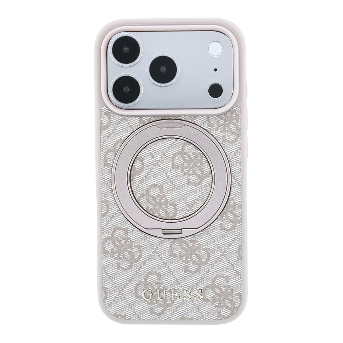 Guess Guess iPhone 18 Pro Max / iPhone 17 Pro Max Hoesje MagSafe - 4G - PU - harde behuizing - ringstandaard - klassiek logo Roze, foto 3 van 6