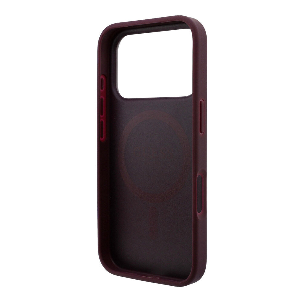 Guess Guess iPhone 18 Pro Max / iPhone 17 Pro Max Handyhülle MagSafe - genarbtes PU - Hartschale - Ringständer - klassisches Logo Bordeauxrot