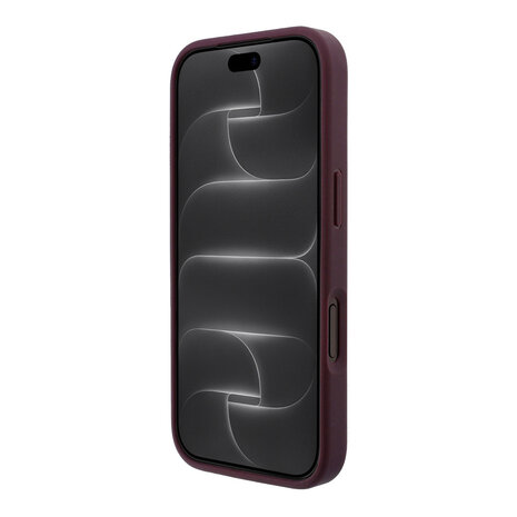 Guess Guess iPhone 18 Pro Max / iPhone 17 Pro Max Phone case MagSafe - grained PU - hard shell - ring stand - classic logo Burgundy