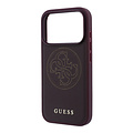 Guess Guess iPhone 18 Pro/iPhone 17 Pro Hartschalenhülle MagSafe Perforiertes PU 4G Goldfarbenes Logo - Bordeaux