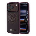 Guess Guess iPhone 18 Pro/iPhone 17 Pro Hartschalenhülle MagSafe Perforiertes PU 4G Goldfarbenes Logo - Bordeaux