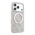 Guess Guess iPhone 18 Pro/iPhone 17 Pro Hartschalenhülle MagSafe PU 4G Ringständer Klassisches Logo - Beige