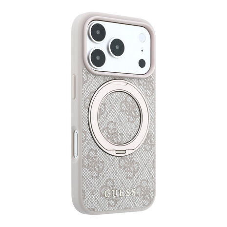 Guess Guess iPhone 18 Pro / iPhone 17 Pro Handyhülle MagSafe - 4G - PU - Hartschale - Ringständer - klassisches Logo Beige Guess Guess iPhone 18 Pro / iPhone 17 Pro Handyhülle MagSafe - 4G - PU - Hartschale - Ringständer - klassisches Logo Beige