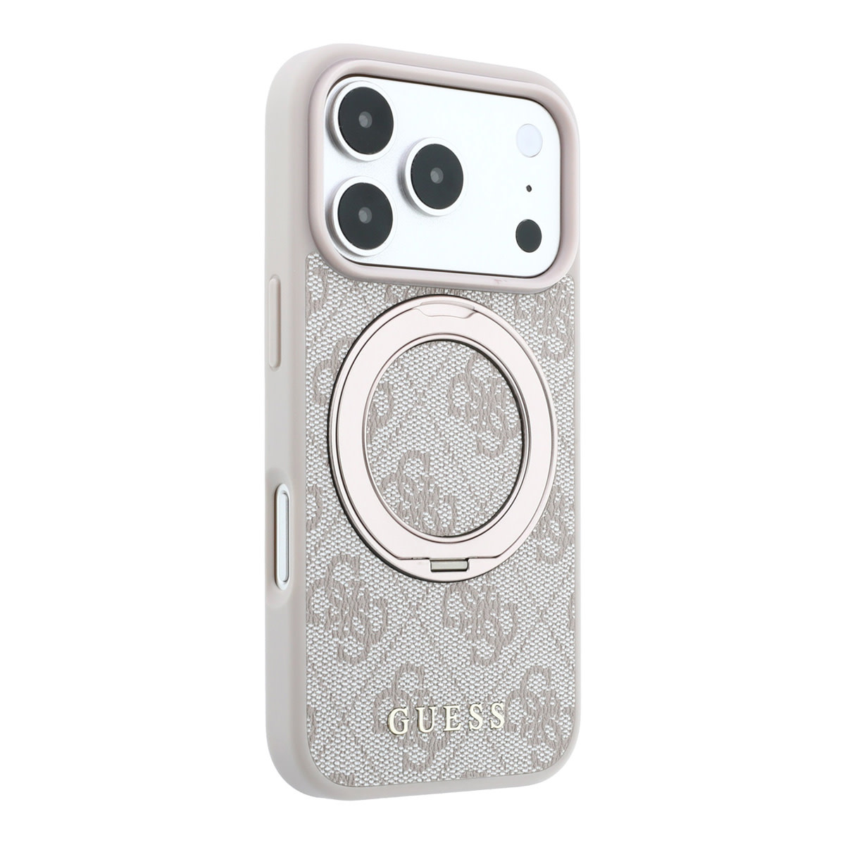 Guess Guess iPhone 18 Pro / iPhone 17 Pro Hoesje MagSafe - 4G - PU - harde behuizing - ringstandaard - klassiek logo Beige, foto 4 van 6