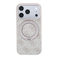 Guess Guess iPhone 18 Pro/iPhone 17 Pro Hartschalenhülle MagSafe PU 4G Ringständer Klassisches Logo - Beige