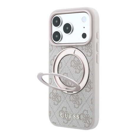 Guess Guess iPhone 18 Pro / iPhone 17 Pro Handyhülle MagSafe - 4G - PU - Hartschale - Ringständer - klassisches Logo Beige Guess Guess iPhone 18 Pro / iPhone 17 Pro Handyhülle MagSafe - 4G - PU - Hartschale - Ringständer - klassisches Logo Beige
