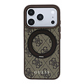 Guess Guess iPhone 18 Pro/iPhone 17 Pro Hartschalenhülle MagSafe PU 4G Ringständer Klassisches Logo - Braun