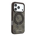 Guess Guess iPhone 18 Pro/iPhone 17 Pro Hartschalenhülle MagSafe PU 4G Ringständer Klassisches Logo - Braun