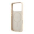 Guess Guess iPhone 18 Pro/iPhone 17 Pro Hartschalenhülle MagSafe Genarbtes PU Rundes Strasslogo - Beige