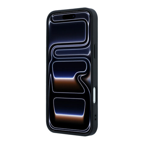 Guess Guess iPhone 18 Pro / iPhone 17 Pro Phone case MagSafe - grained PU - hard shell - round rhinestone logo Black Guess Guess iPhone 18 Pro / iPhone 17 Pro Phone case MagSafe - grained PU - hard shell - round rhinestone logo Black