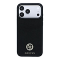 Guess Guess iPhone 18 Pro/iPhone 17 Pro Hartschalenhülle MagSafe Genarbtes PU Rundes Strasslogo - Schwarz