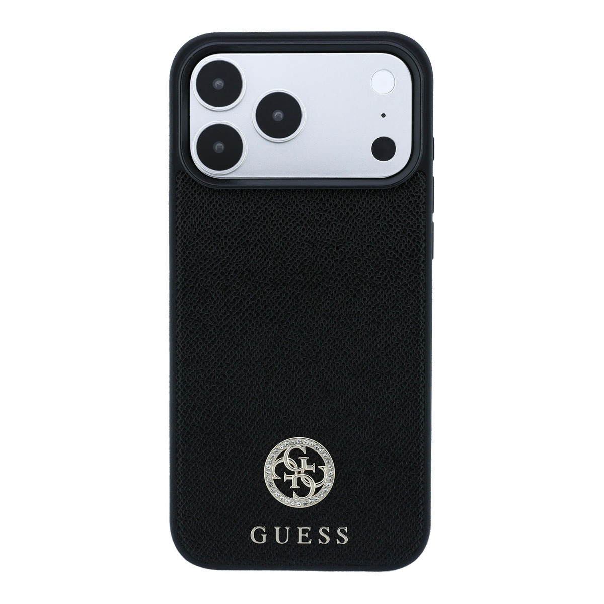Guess Guess iPhone 18 Pro / iPhone 17 Pro Hoesje MagSafe - generfd PU - harde behuizing - rond strasslogo Zwart, foto 3 van 6