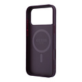 Guess Guess iPhone 18 Pro/iPhone 17 Pro Hartschalenhülle MagSafe Genarbtes PU Rundes Strasslogo - Bordeaux
