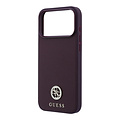 Guess Guess iPhone 18 Pro/iPhone 17 Pro Hartschalenhülle MagSafe Genarbtes PU Rundes Strasslogo - Bordeaux