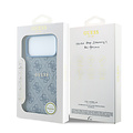 Guess Guess iPhone 18 Pro/iPhone 17 Pro Hartschalenhülle MagSafe PU 4G-Prägung Klassisches Logo - Hellblau
