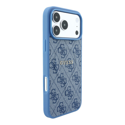 Guess Guess iPhone 18 Pro/iPhone 17 Pro Hartschalenhülle MagSafe PU 4G-Prägung Klassisches Logo - Hellblau