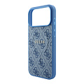 Guess Guess iPhone 18 Pro/iPhone 17 Pro Hartschalenhülle MagSafe PU 4G-Prägung Klassisches Logo - Hellblau