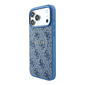 Guess Guess iPhone 18 Pro/iPhone 17 Pro Hartschalenhülle MagSafe PU 4G-Prägung Klassisches Logo - Hellblau