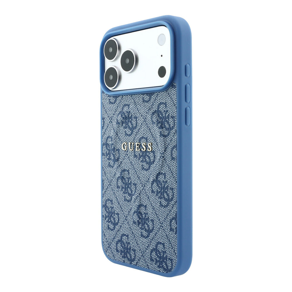 Guess Guess iPhone 18 Pro / iPhone 17 Pro Hoesje MagSafe - reliëf - 4G - PU - harde behuizing - klassiek logo Lichtblauw Guess Guess iPhone 18 Pro / iPhone 17 Pro Hoesje MagSafe - reliëf - 4G - PU - harde behuizing - klassiek logo Lichtblauw