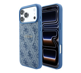 Guess Guess iPhone 18 Pro / iPhone 17 Pro Coque de téléphone MagSafe - détails en relief - 4G - PU - coque rigide - logo classique Bleu clair Guess Guess iPhone 18 Pro / iPhone 17 Pro Coque de téléphone MagSafe - détails en relief - 4G - PU - coque rigide - logo classique Bleu clair