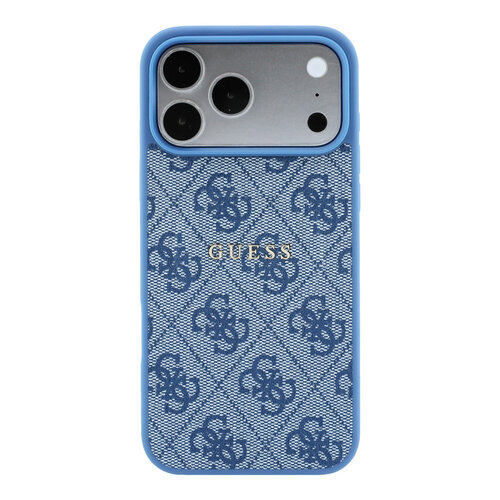 Guess Guess iPhone 18 Pro/iPhone 17 Pro Hartschalenhülle MagSafe PU 4G-Prägung Klassisches Logo - Hellblau