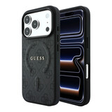 Guess Guess iPhone 18 Pro / iPhone 17 Pro Phone case MagSafe - embossed detailing - 4G - PU - hard shell - classic logo Black