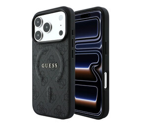 Guess Guess iPhone 18 Pro / iPhone 17 Pro Handyhülle MagSafe - Prägung - 4G - PU - Hartschale - klassisches Logo Schwarz