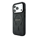 Guess Guess iPhone 18 Pro / iPhone 17 Pro Coque de téléphone MagSafe - détails en relief - 4G - PU - coque rigide - logo classique Noir