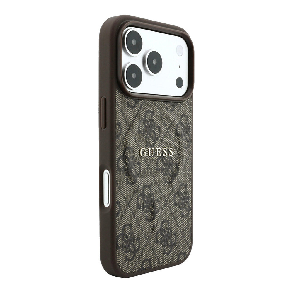 Guess Guess iPhone 18 Pro / iPhone 17 Pro Phone case MagSafe - embossed detailing - 4G - PU - hard shell - classic logo Brown Guess Guess iPhone 18 Pro / iPhone 17 Pro Phone case MagSafe - embossed detailing - 4G - PU - hard shell - classic logo Brown
