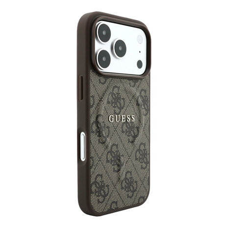 Guess Guess iPhone 18 Pro / iPhone 17 Pro Hoesje MagSafe - reliëf - 4G - PU - harde behuizing - klassiek logo Bruin Guess Guess iPhone 18 Pro / iPhone 17 Pro Hoesje MagSafe - reliëf - 4G - PU - harde behuizing - klassiek logo Bruin