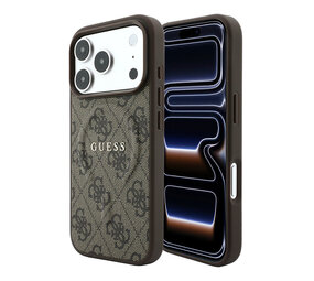 Guess Guess iPhone 18 Pro / iPhone 17 Pro Handyhülle MagSafe - Prägung - 4G - PU - Hartschale - klassisches Logo Braun