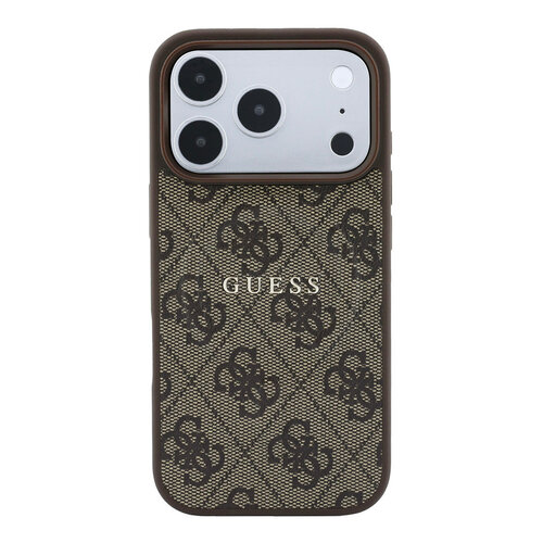 Guess Guess iPhone 18 Pro/iPhone 17 Pro Hartschalenhülle MagSafe PU 4G-Prägung Klassisches Logo - Braun