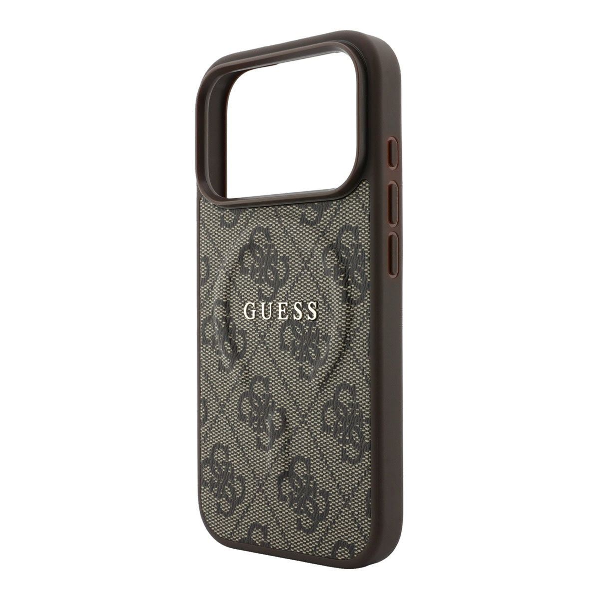 Guess Guess iPhone 18 Pro / iPhone 17 Pro Hoesje MagSafe - reliëf - 4G - PU - harde behuizing - klassiek logo Bruin, foto 6 van 6