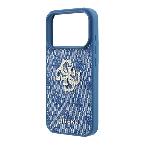 Guess Guess iPhone 18 Pro / iPhone 17 Pro Handyhülle 4G - PU - Hartschale - großes Strasslogo Blau Guess Guess iPhone 18 Pro / iPhone 17 Pro Handyhülle 4G - PU - Hartschale - großes Strasslogo Blau