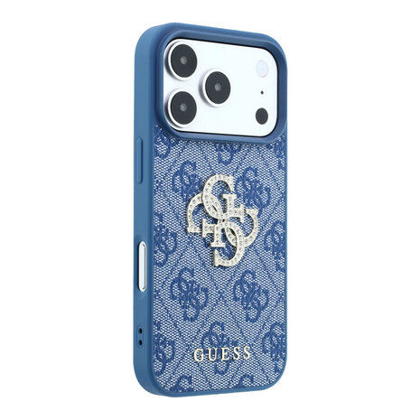Guess Guess iPhone 18 Pro / iPhone 17 Pro Handyhülle 4G - PU - Hartschale - großes Strasslogo Blau Guess Guess iPhone 18 Pro / iPhone 17 Pro Handyhülle 4G - PU - Hartschale - großes Strasslogo Blau